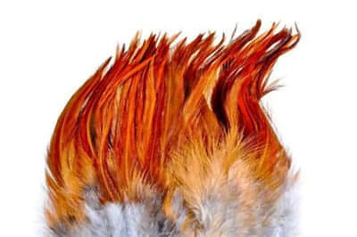 Saddle Hackle - Dyed over White